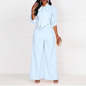 Elegant Light Blue Jumpsuit